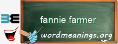 WordMeaning blackboard for fannie farmer